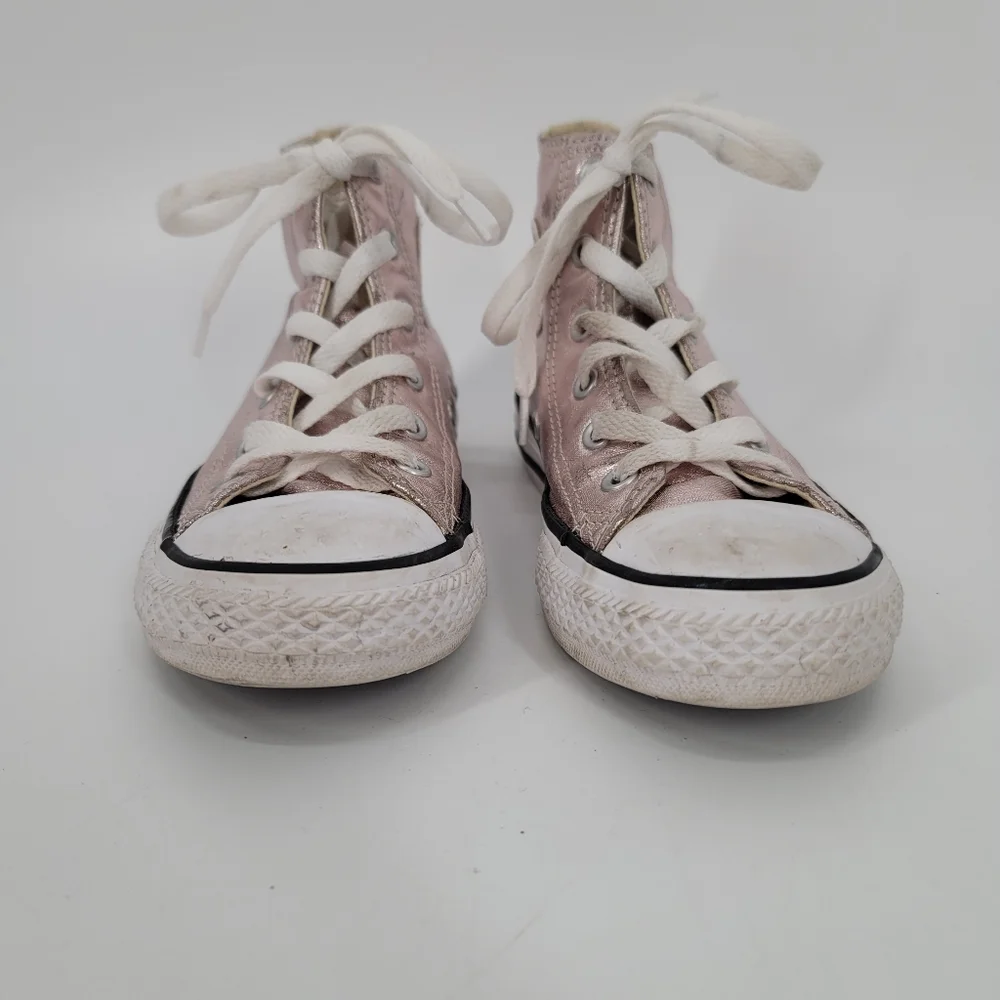 Converse YOUTH Pink Metallic High Top Sneakers Size 1